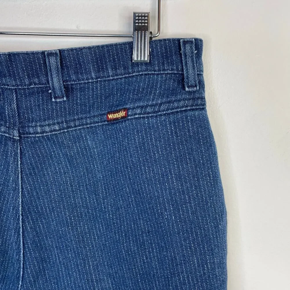 Vintage Wrangler Pinstripe Denim Trouser Jeans High Waist Straight Leg misses 18